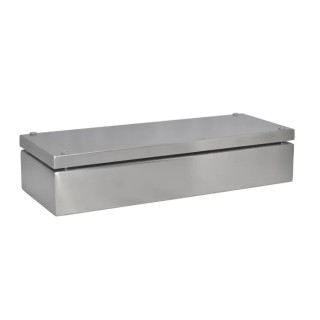 RS PRO 304 Stainless Steel Enclosure IP66 Grey, 400mm x 150mm x 81mm, IK10, DIN Rail Mount 241-0780