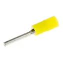RS PRO Insulated Tin Crimp Pin Connector 26 AWG to 22 AWG 1.4 mm Pin Diameter 10 mm Pin Length Yellow 239-4212