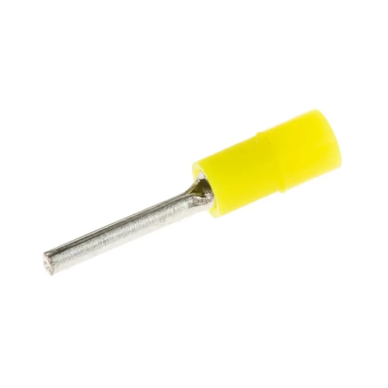 RS PRO Insulated Tin Crimp Pin Connector 26 AWG to 22 AWG 1.4 mm Pin Diameter 10 mm Pin Length Yellow 239-4212