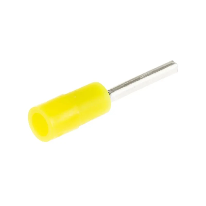 RS PRO Insulated Tin Crimp Pin Connector 26 AWG to 22 AWG 1.4 mm Pin Diameter 10 mm Pin Length Yellow 239-4212