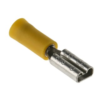 RS PRO Yellow Insulated Female Spade Connector Crimp 2.8 x 0.5 mm Tab Size 26 AWG to 22 AWG 239-4240