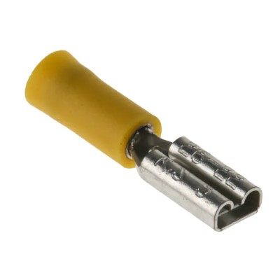 RS PRO Yellow Insulated Female Spade Connector Crimp 2.8 x 0.5 mm Tab Size 26 AWG to 22 AWG 239-4240