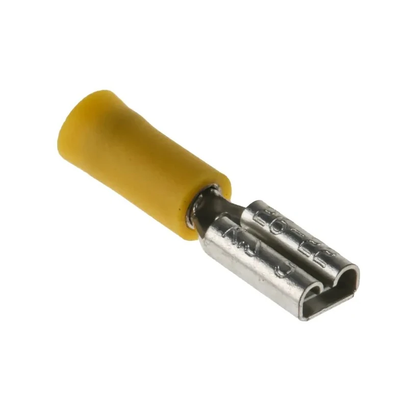 RS PRO Yellow Insulated Female Spade Connector Crimp 2.8 x 0.5 mm Tab Size 26 AWG to 22 AWG 239-4240