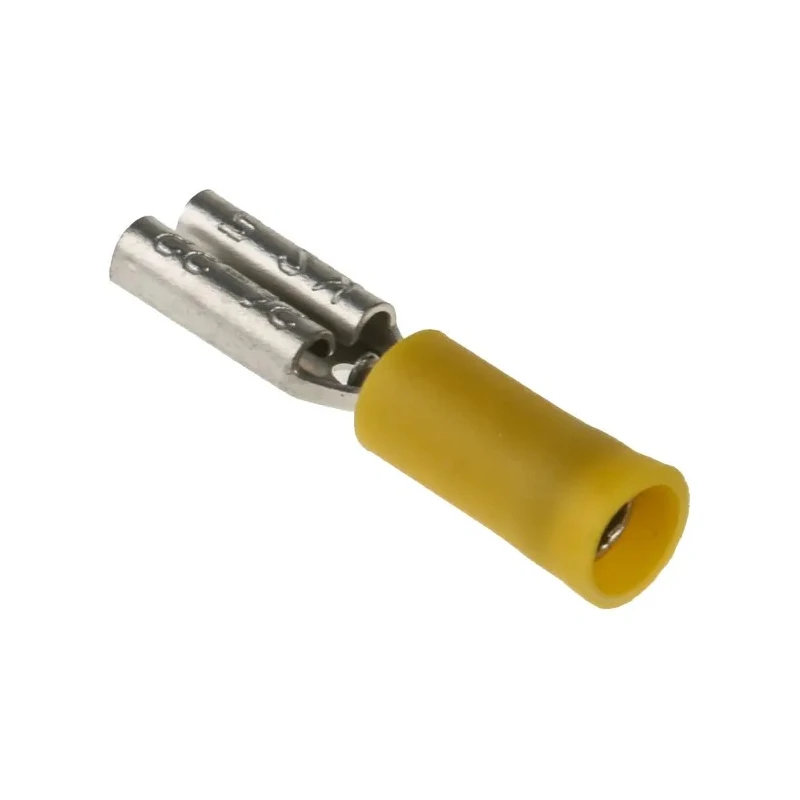 RS PRO Yellow Insulated Female Spade Connector Crimp 2.8 x 0.5 mm Tab Size 26 AWG to 22 AWG 239-4240