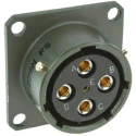 Amphenol Limited 62GB Straight 5 Way Box Mount MIL Spec Circular Connector Female, Green, Shell Size 14 62GB-12E14-22SN