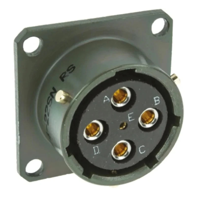 Amphenol Limited 62GB Straight 5 Way Box Mount MIL Spec Circular Connector Female, Green, Shell Size 14 62GB-12E14-22SN