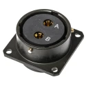 Amphenol Limited MIL Spec Circular Connector 2 Contacts Female Olive Box Mount Zinc Cobalt Plating 1.5V AC 62GB-12E18-02SN