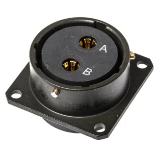 Amphenol Limited MIL Spec Circular Connector 2 Contacts Female Olive Box Mount Zinc Cobalt Plating 1.5V AC 62GB-12E18-02SN