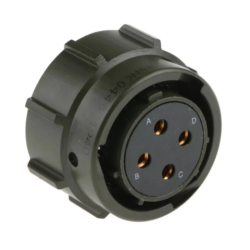Amphenol Limited MIL Spec Circular Connector 4 Way Cable, Gold Plated Copper Contacts, Straight Olive 62GB-56TG14-04SN(044)