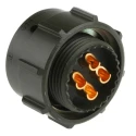 Amphenol Limited MIL Spec Circular Connector 4 Way Cable, Gold Plated Copper Contacts, Straight Olive 62GB-56TG14-04SN(044)