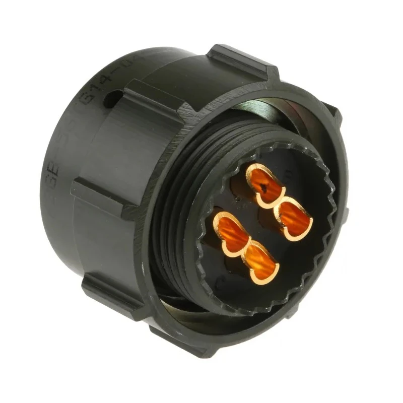 Amphenol Limited MIL Spec Circular Connector 4 Way Cable, Gold Plated Copper Contacts, Straight Olive 62GB-56TG14-04SN(044)
