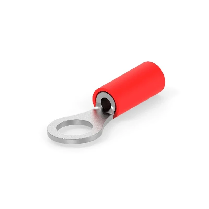 TE Connectivity PIDG Insulated Ring Terminal M5 Stud Size 22 AWG to 16 AWG Wire Size Red 130005