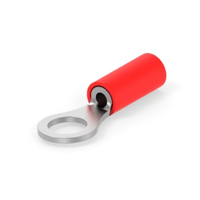 TE Connectivity PIDG Insulated Ring Terminal, Nylon Insulation, M5 Stud Size, 22 AWG to 16 AWG Wire Size, Red 130005
