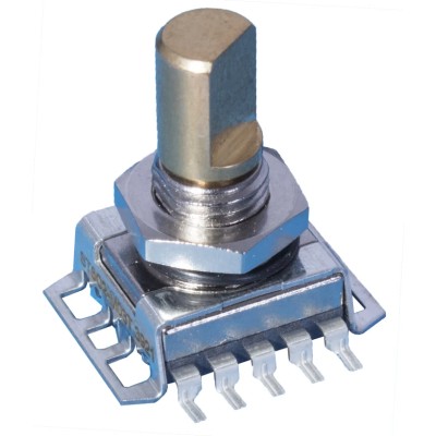 Elma Mechanical Rotary Encoder 16 ppr Pulse 2 Bit Quadrature Digital Square Wave, 6 mm Slotted Shaft E33-ST6C2-M01T