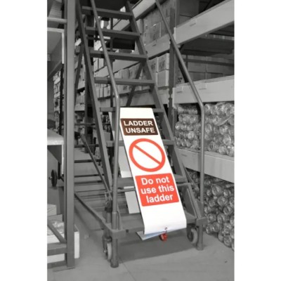 Spectrum Industrial Safety Ladder Tag Red on White English Language 1 Per Pack C2961