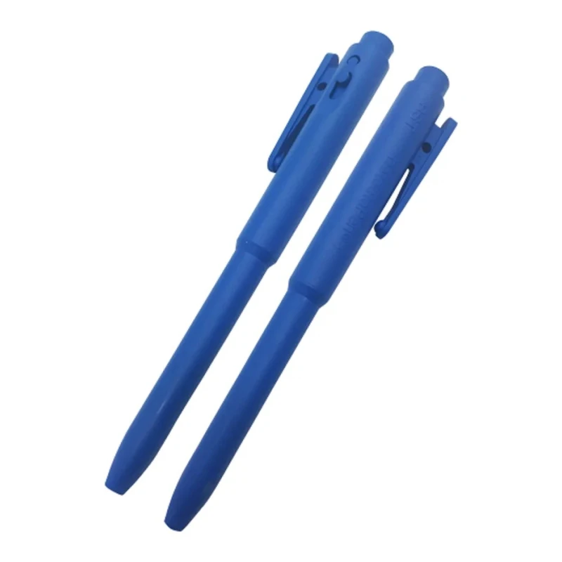 BS Teasdale Blue Ink DetectaPen Retractable Stainless Steel Body Ink Pen J800/B/B