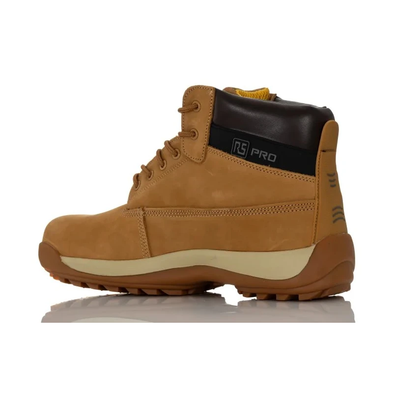 RS PRO Honey Fibreglass Toe Capped Women's Ankle Safety Boots, EU Size 37, Lace Up, Composite Midsole RS35/004