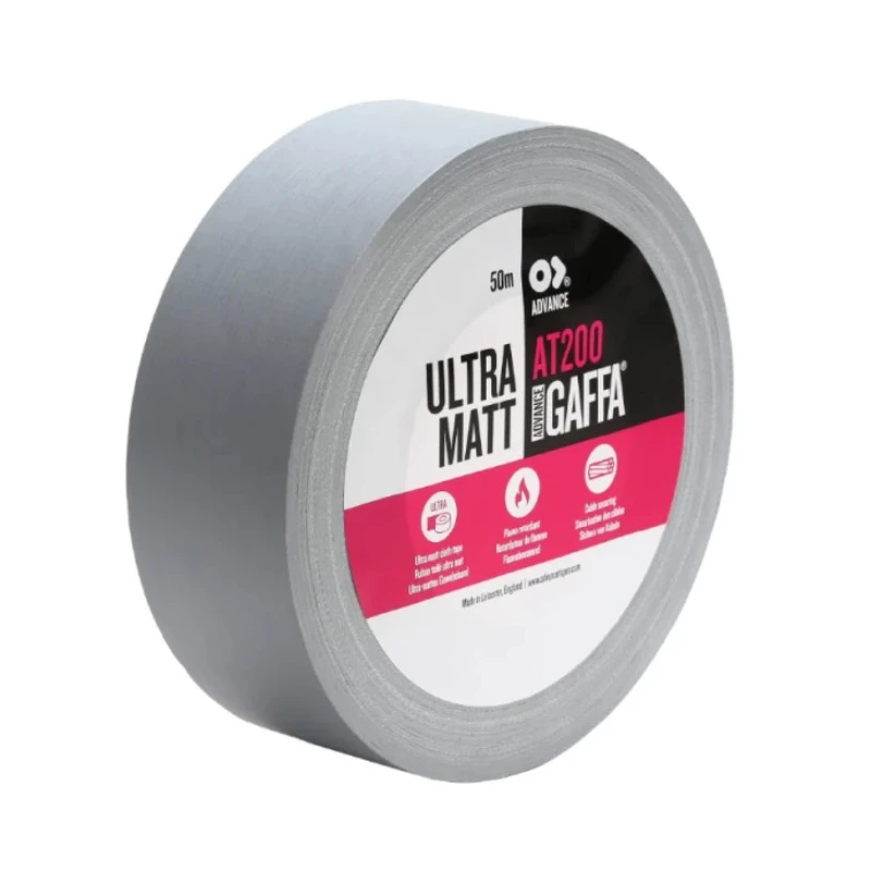 Advance Tapes Grey Matt Gaffa Tape 50mm Width 25m Length 0.26mm Thickness Rubber Resin Adhesive AT200