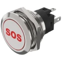 EAO Illuminated Push Button Switch, Momentary, Panel Mount, 22.3 mm Cutout, SPDT Contact, Red LED 82-6151.1A14.B015
