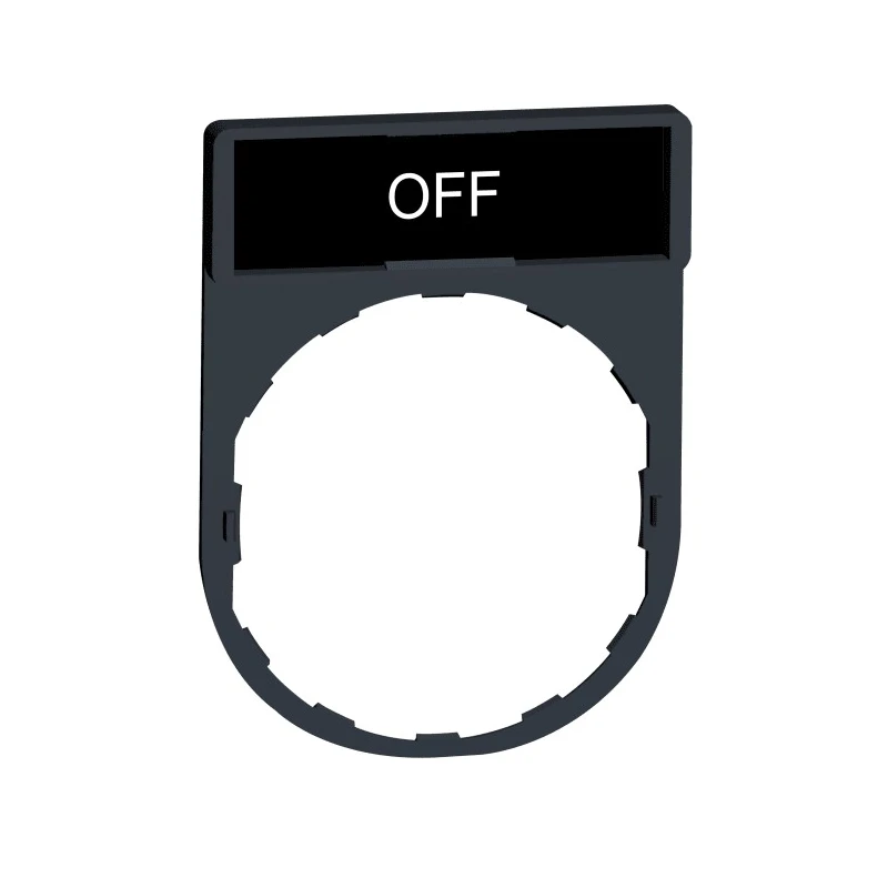 Schneider Electric Label Holder for Use with Harmony XB4 and Harmony XB5 Range, Pre-printed White OFF on 1 Black ZBY2312