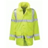 Orbit International Unisex Hi Vis Yellow 3/4 Length Jacket, Press Stud Storm Flap, Zipper Fastening H0172/O