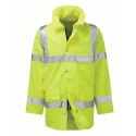 Orbit International Geraint Yellow Unisex Hi Vis Jacket Size L with Zipper Fastening Press Stud Storm Flap H0173/O