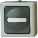 Kopp Grey Illuminable Surface Mount 3 Gang Wall Switch 10A 25V IP44 5608.5600.2