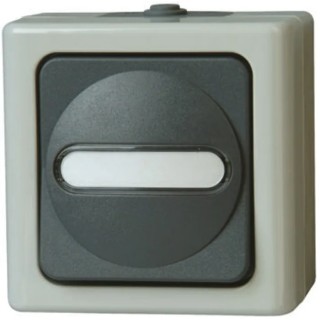 Kopp Grey Illuminable Surface Mount 3 Gang Wall Switch 10A 25V IP44 5608.5600.2