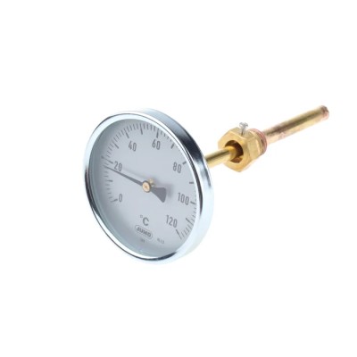 Jumo Professional Bi-Metallic Temperature Gauge Dial Thermometer 120 °C 100mm Dial 608001/0110-818-913-12-104-46-46-100/000