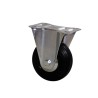 Guitel Hervieu Fixed Castor, 80 kg Load Capacity, 80 mm Rubber Wheel, Pressed Steel Frame, Bright Zinc Plated Finish 5085082