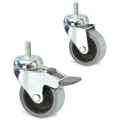 Guitel Hervieu Swivel Castor Pressed Steel Frame, 50 kg Load Capacity, 80 mm Rubber Wheel CP1FA080-322L10