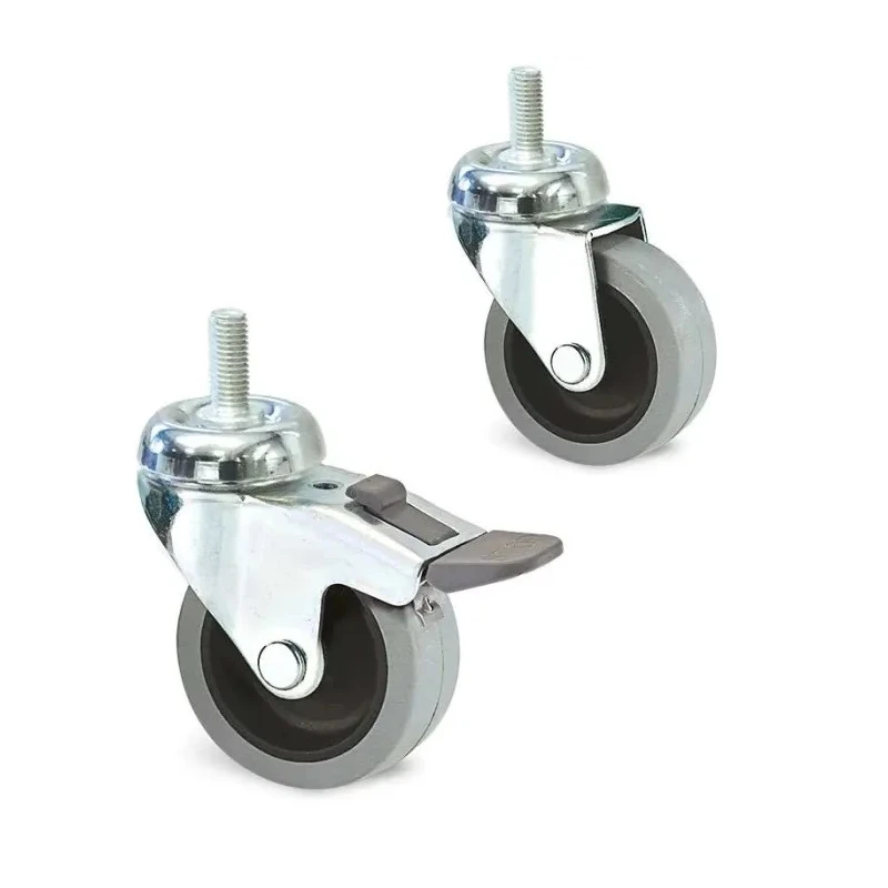 Guitel Hervieu Swivel Castor Pressed Steel Frame, 50 kg Load Capacity, 80 mm Rubber Wheel CP1FA080-322L10