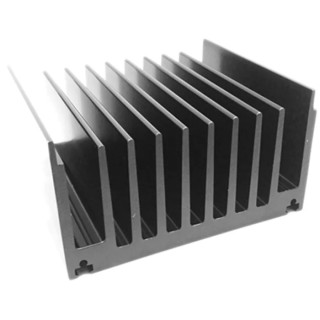 RS PRO Heatsink Universal Rectangular Aluminium Black Finish 0.5K/W 63 mm x 250 mm x 119 mm 658-025