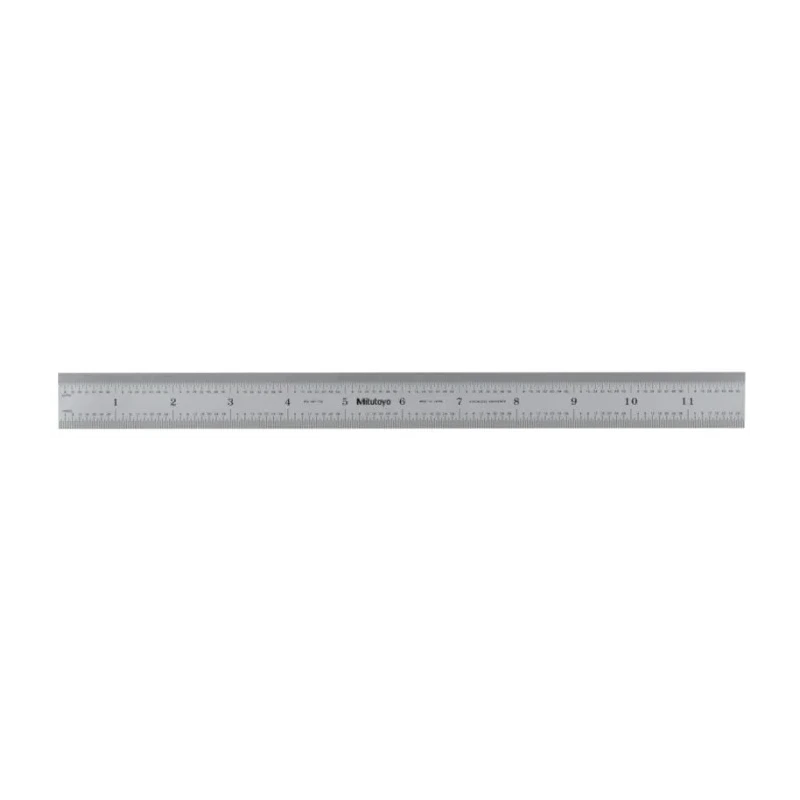 Mitutoyo 300 mm Steel Ruler Imperial and Metric with Satin Chrome Finish 182-125