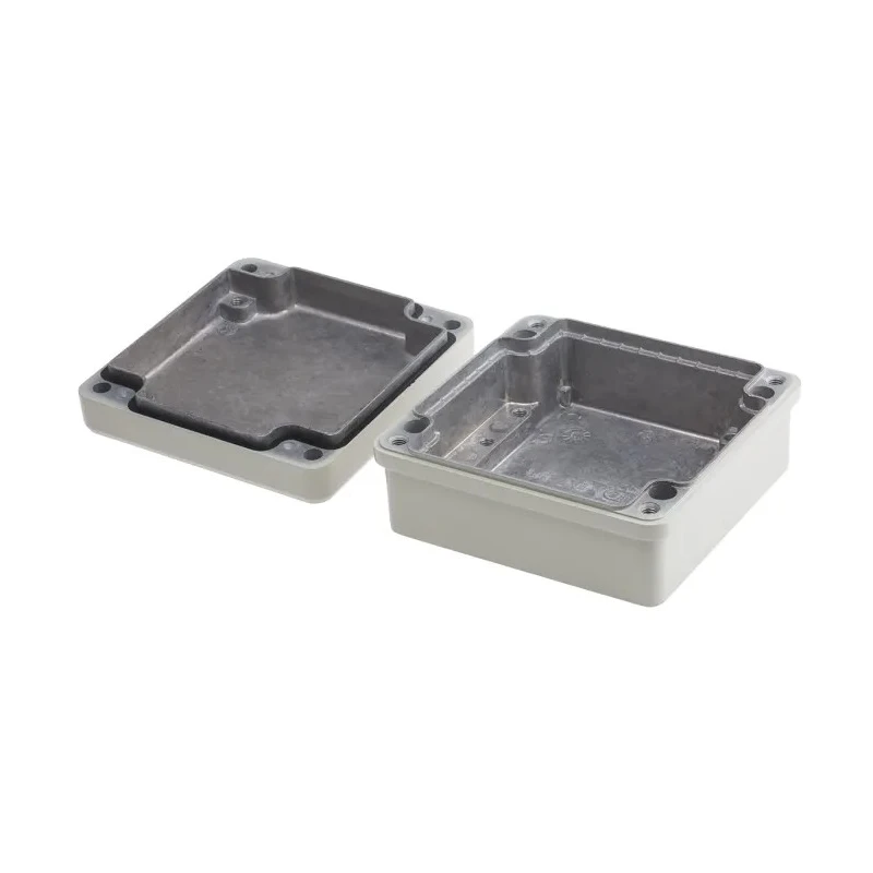 RS PRO Grey Grey Lid Die Cast Aluminium Enclosure IP66, 60 mm x 127 mm x 125 mm IP66