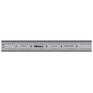 Mitutoyo 150 mm Steel Ruler Imperial/Metric Satin Chrome Finish 182-105