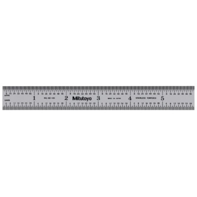 Mitutoyo 150 mm Steel Ruler Imperial/Metric Satin Chrome Finish 182-105