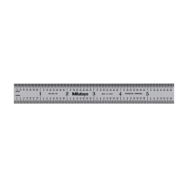 Mitutoyo 150 mm Steel Ruler Imperial/Metric Satin Chrome Finish 182-105