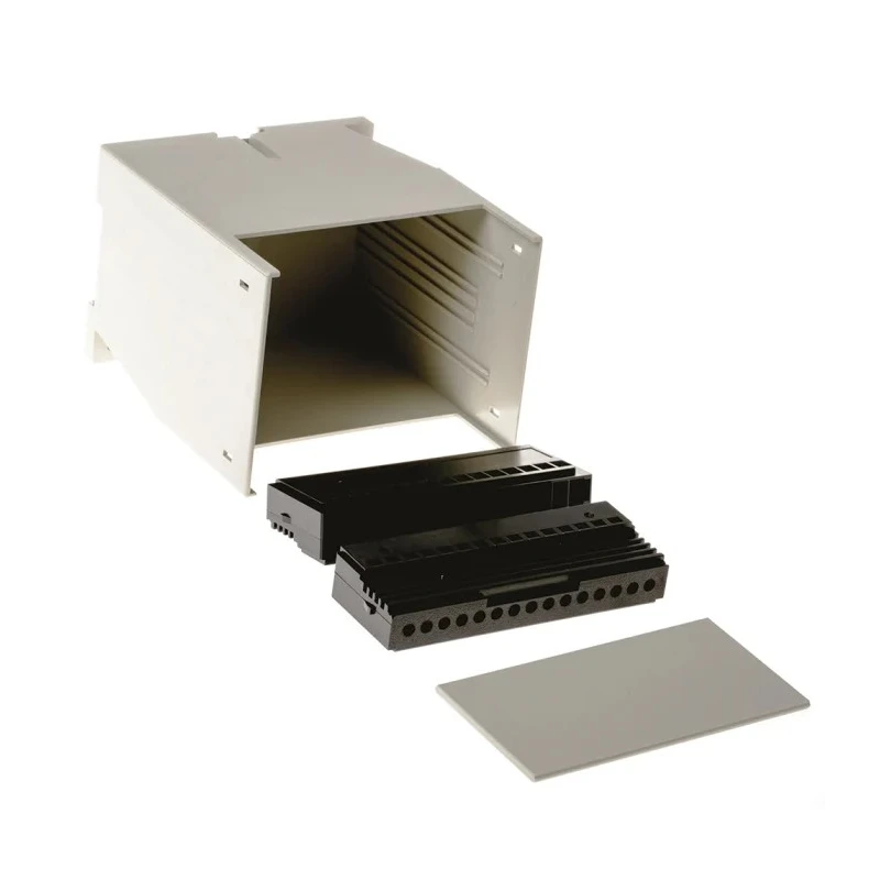 RS PRO Polycarbonate Modular DIN Rail Enclosure 110 mm Height 75 mm Length 99.7 mm Width Grey 243-3660