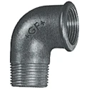 Georg Fischer Black Oxide Malleable Iron Fitting 90° Elbow Male BSPT 3/4 in to Female BSPP 3/4 in 770092105