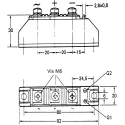 Semikron Danfoss Dual Thyristor Module 1200 V, 137 A, 150 mA, 4.7 kA, 1.8 V SKKT 132/12 E
