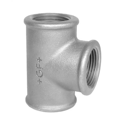 Georg Fischer Galvanised Malleable Iron Fitting Tee Female G 1/2 in to Female BSPP 1/2 in to Female BSPP 1/4 in 770130217