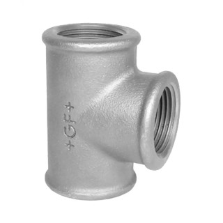 Georg Fischer Galvanised Malleable Iron Fitting Tee, Female G 3/4 in to Female BSPP 3/4 in to Female BSPP 1/4 in 770130222