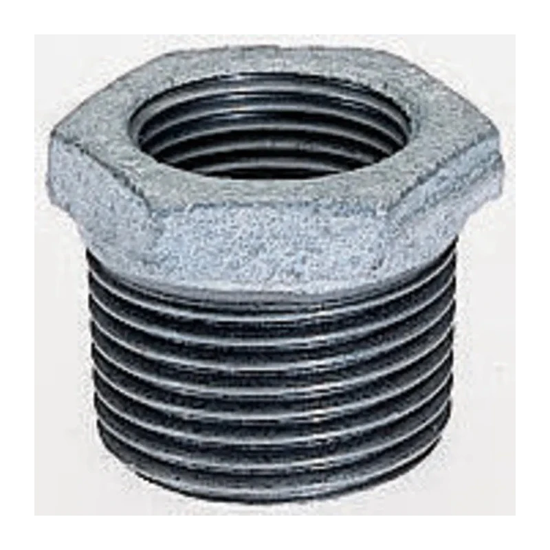 Georg Fischer Black Malleable Iron Fitting, Straight Reducer Bush, Male BSPT 1 in to Female BSPP 1/2 in 770241126