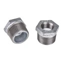 Georg Fischer Galvanised Malleable Iron Fitting Straight Reducer Bush Male BSPT 1 in to Female BSPP 1/2 in 770241226
