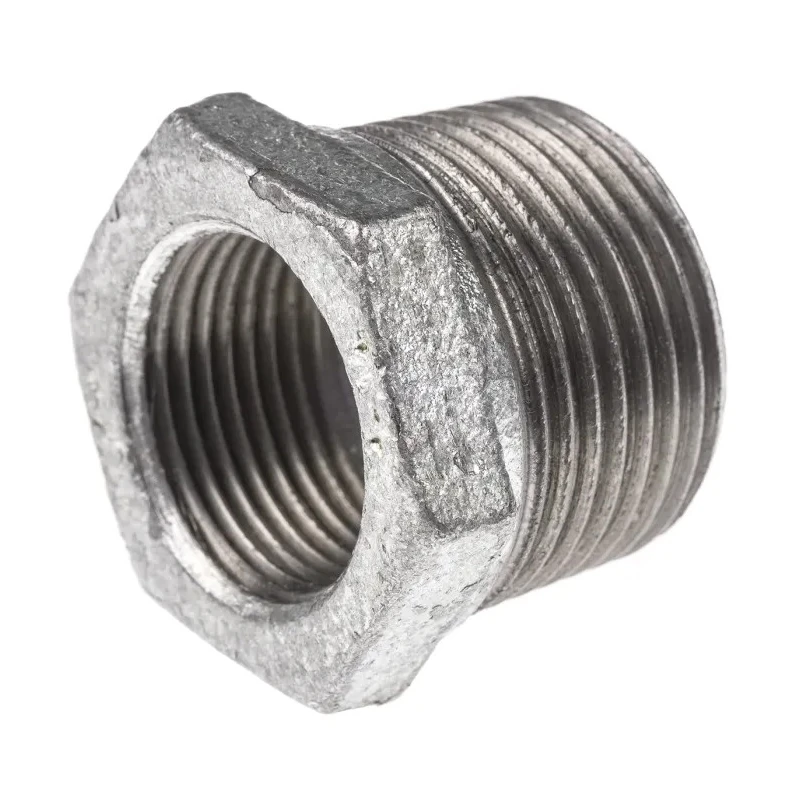Georg Fischer Galvanised Malleable Iron Fitting Straight Reducer Bush Male BSPT 1 in to Female BSPP 3/4 in 770241227