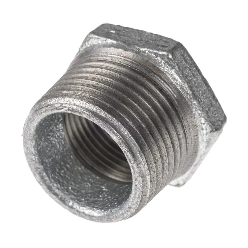Georg Fischer Galvanised Malleable Iron Fitting Straight Reducer Bush Male BSPT 1 in to Female BSPP 3/4 in 770241227