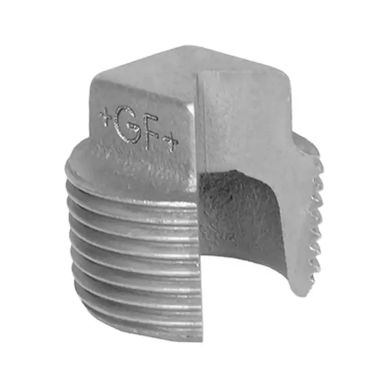 Georg Fischer Black Oxide Malleable Iron Fitting Plug with Square Drive Head 770292105