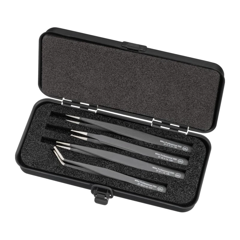 Wiha 130mm Chrome Nickel Steel Flat ESD Safe Tweezer 32349