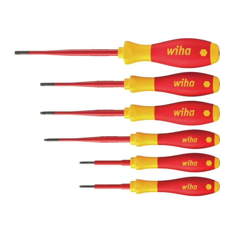 Wiha Insulated Torx Screwdriver Set 6-Piece with Tip Sizes T8 to T25, RoHS Compliant, Germany 36558